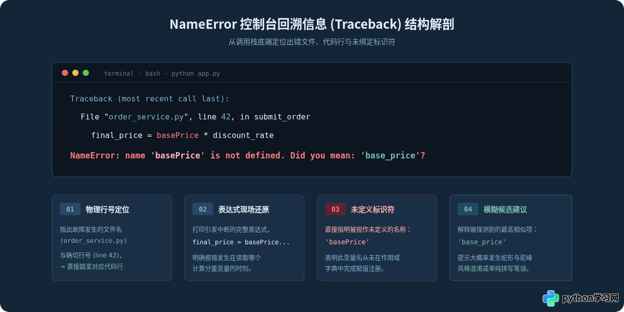 解决Python NameError：变量名大小写拼写错误排查