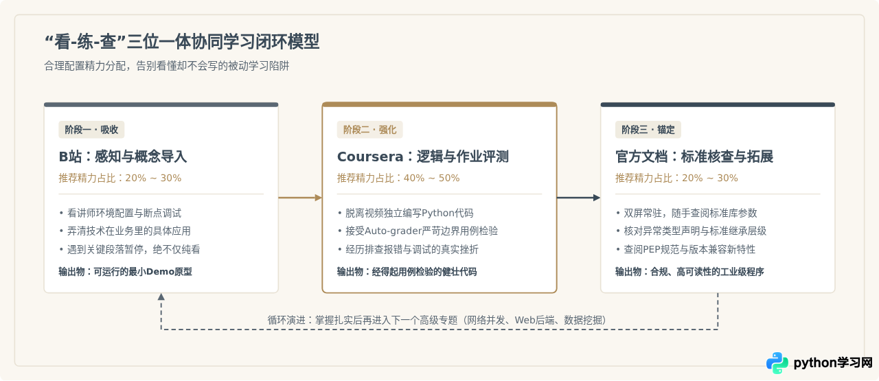 国内外Python学习网站对比：B站、Coursera与官方文档怎么选