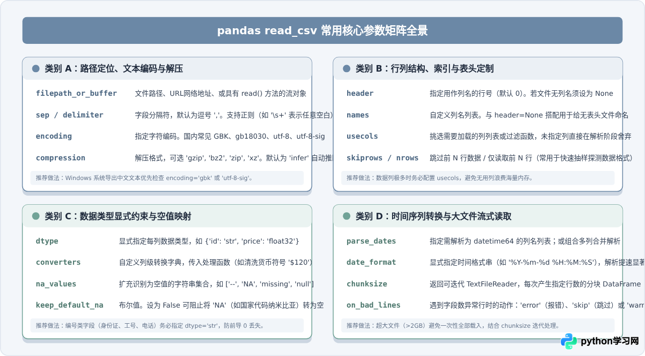 Python pandas read_csv读取CSV文件详解