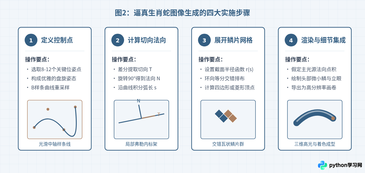 怎么用Python画出逼真的生肖蛇图像