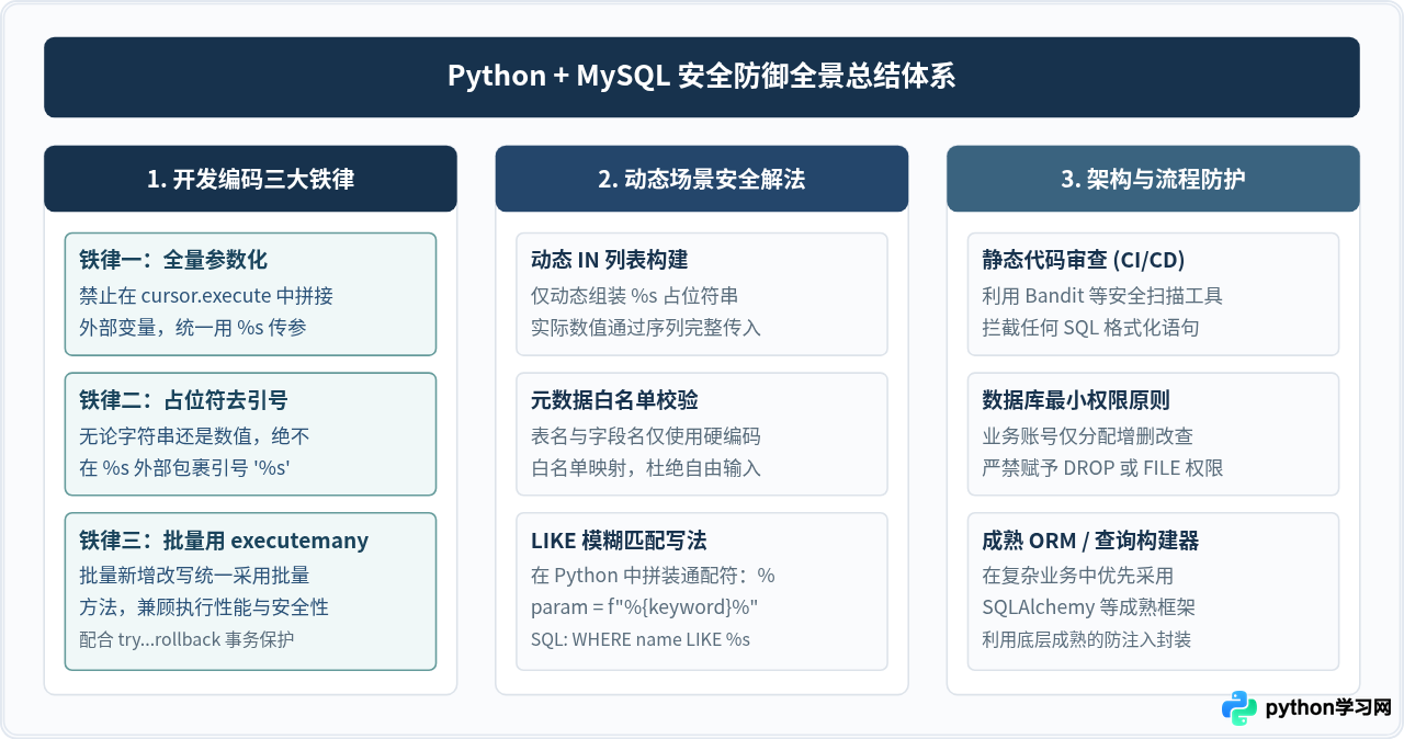 Python操作MySQL怎么防止SQL注入：参数化查询最佳实践