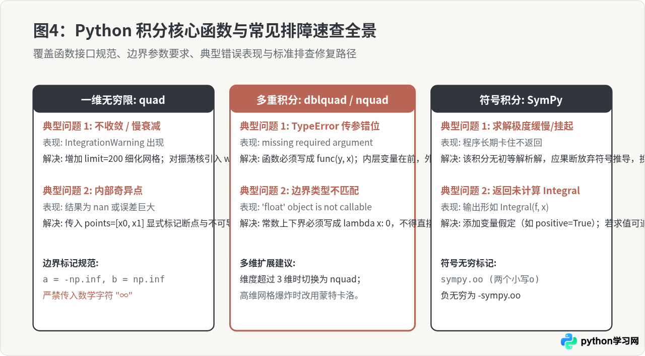 Python怎么处理无穷限积分和多重积分