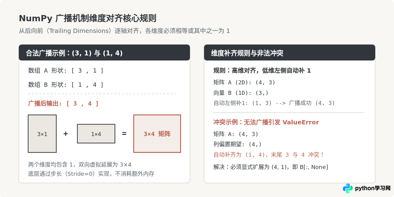 Python NumPy广播机制在矩阵计算中的应用技巧