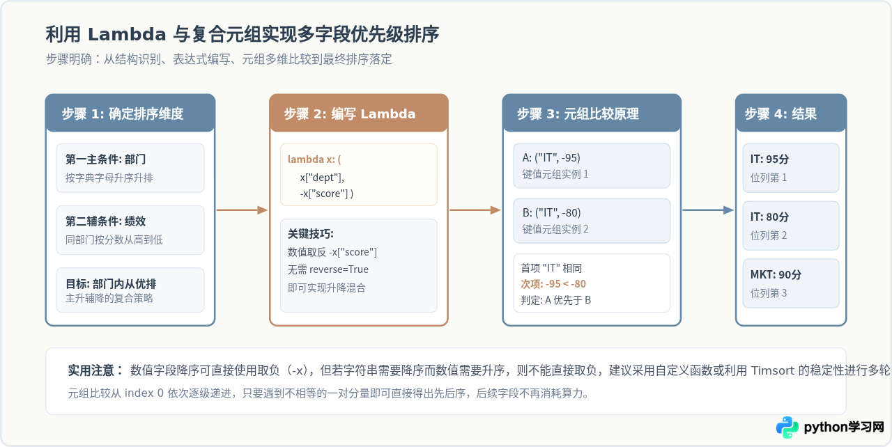 Python列表排序key参数怎么用：从lambda到自定义函数