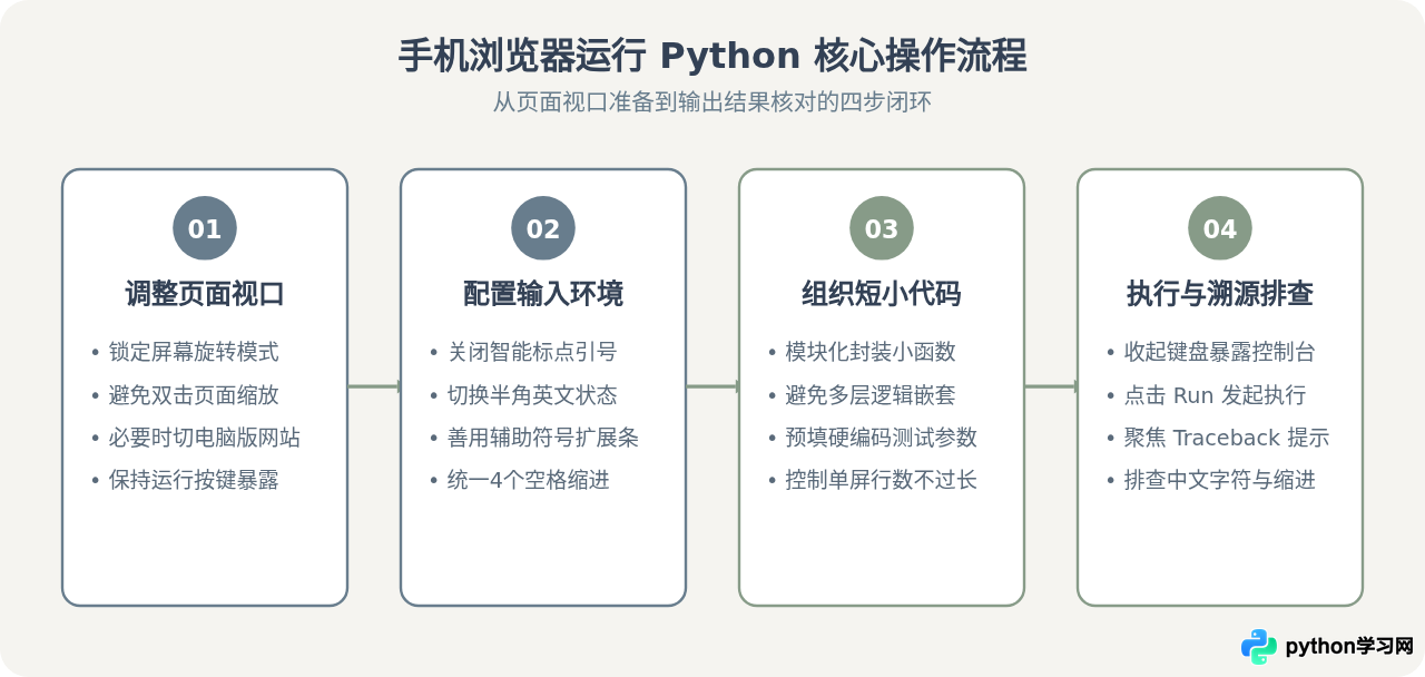 手机浏览器能用的Python在线编辑器及操作技巧