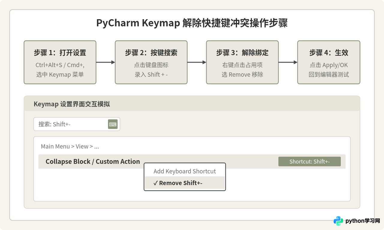 PyCharm快捷键冲突导致无法输入下划线怎么解决