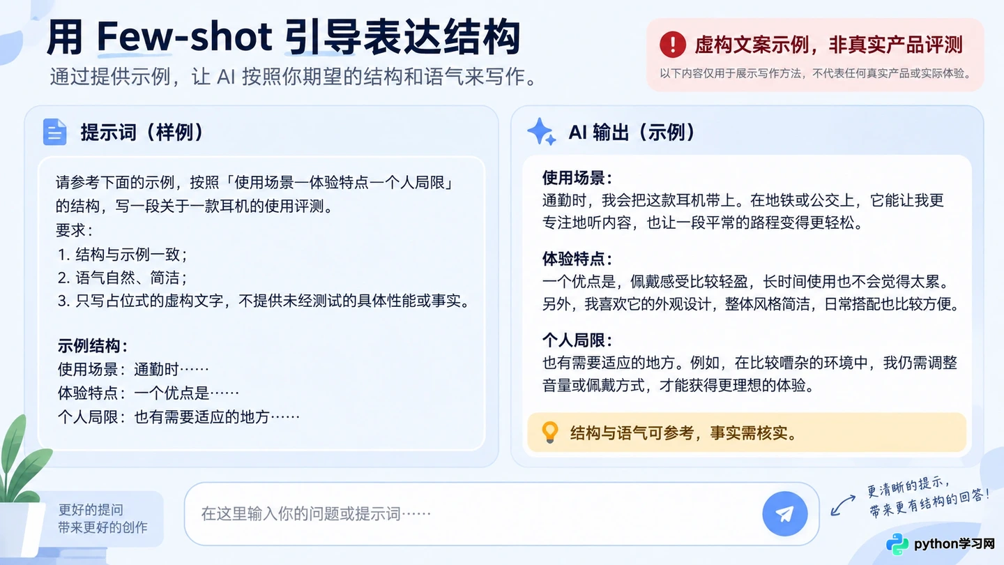 AI写作内容空洞怎么办？用Few-shot示例优化提示词