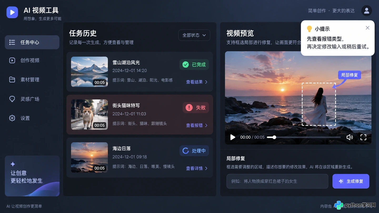 可灵AI生成视频模糊、变形或失败怎么办?常见原因及修复建议