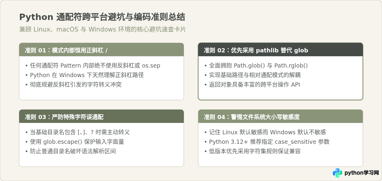 Python通配符匹配常见错误：路径分隔符与跨平台兼容