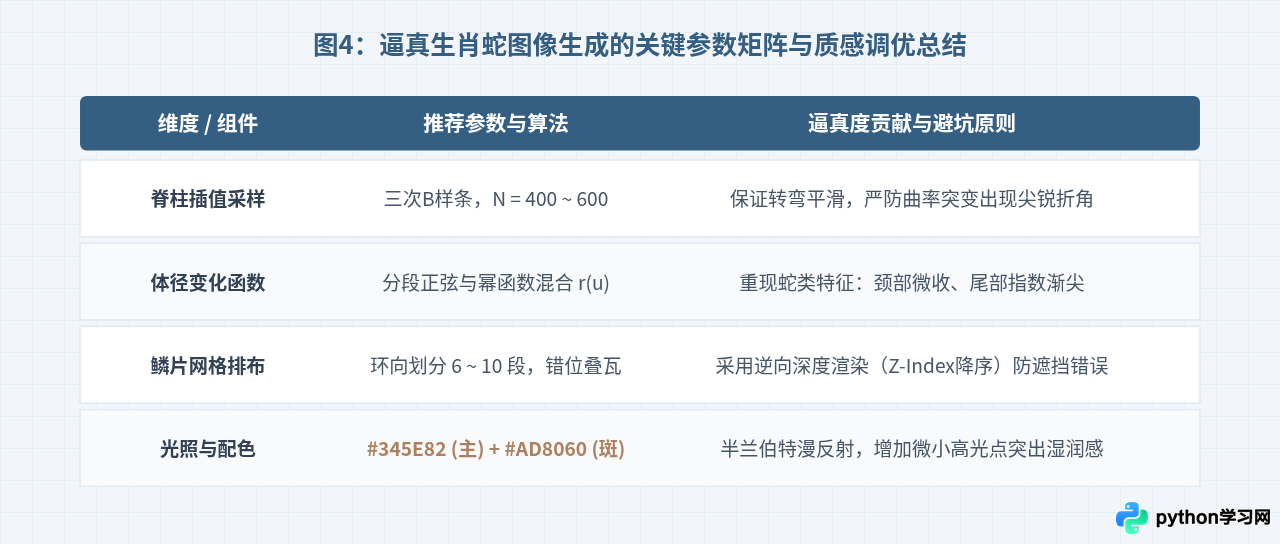 怎么用Python画出逼真的生肖蛇图像
