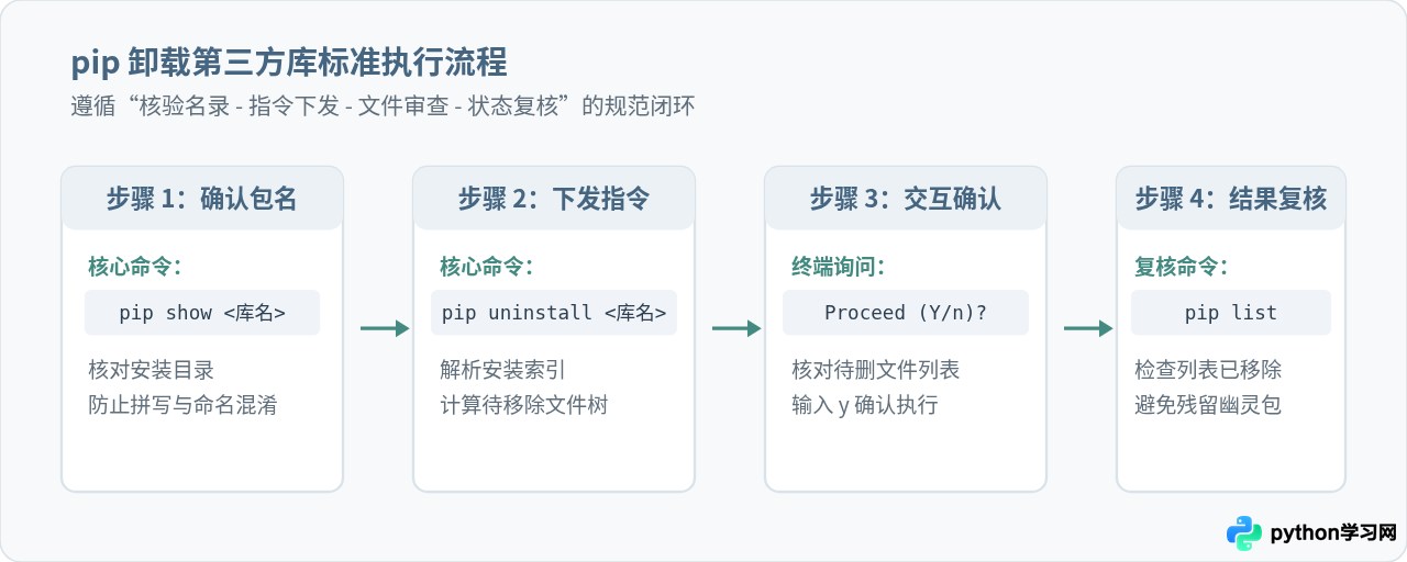 Python怎么卸载第三方库：pip uninstall命令用法