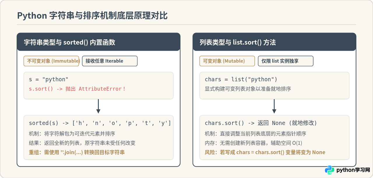 Python字符串排序用sorted还是list.sort？