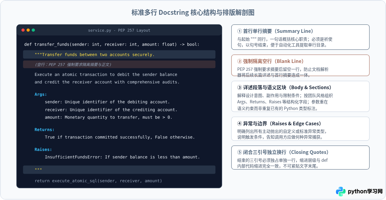 Python怎么用三引号编写规范的Docstring