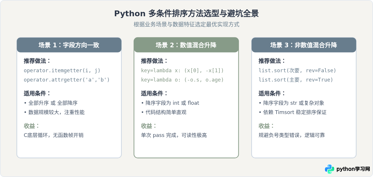 Python怎么对嵌套列表或多条件对象进行排序