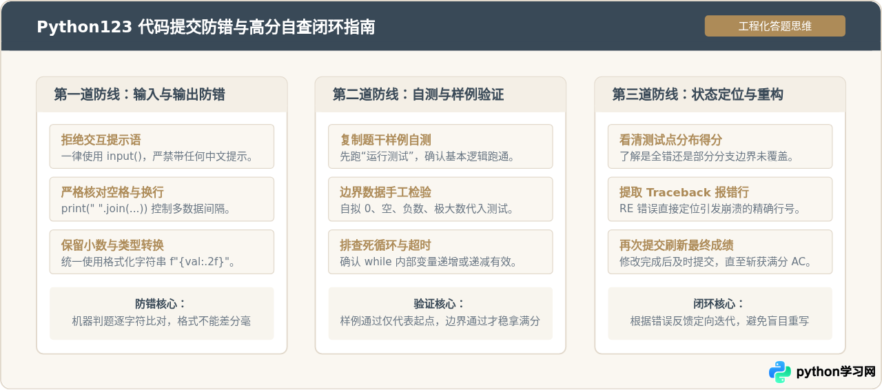 怎么在Python123网页上提交代码并查看评测结果