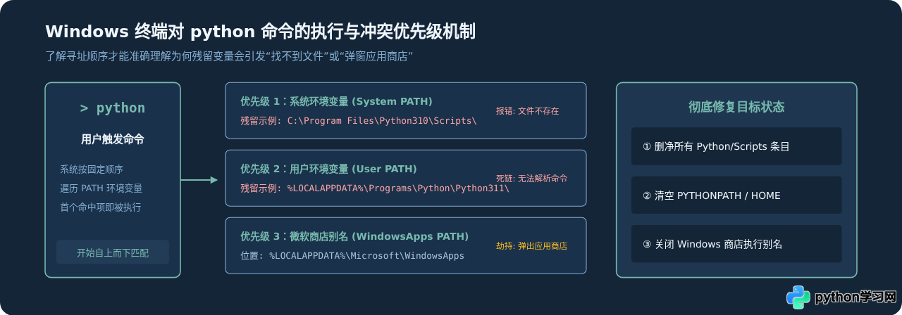 Windows系统彻底卸载Python及清理环境变量残留