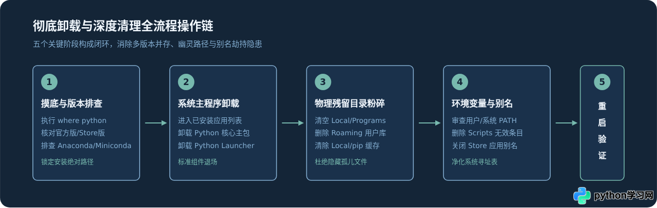 Windows系统彻底卸载Python及清理环境变量残留
