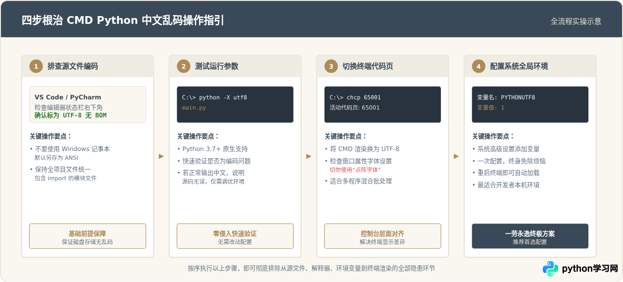 Windows CMD运行Python脚本输出中文乱码怎么办