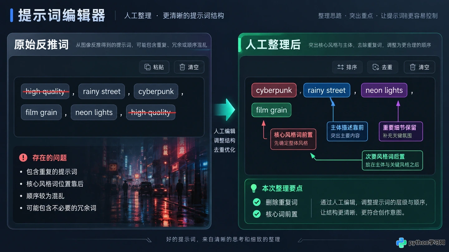 AI提示词反推结果不准怎么办？提升图生文匹配度的技巧