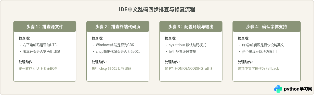 Python IDE中文乱码怎么解决？字体设置与编码配置详解