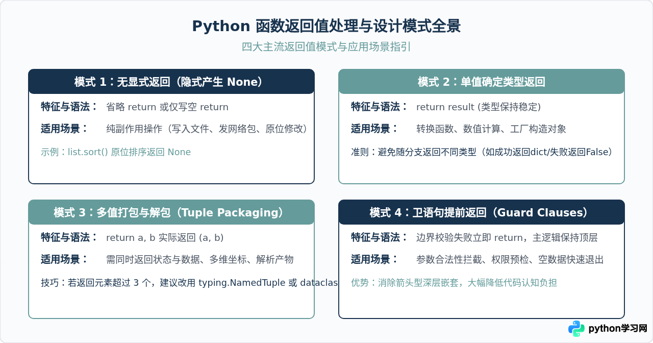 Python函数定义与参数传递：从基础语法到返回值处理