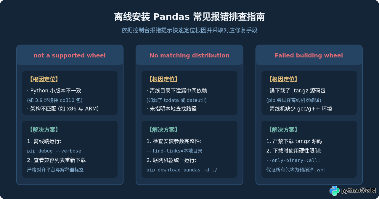 离线环境下怎么手动安装pandas库