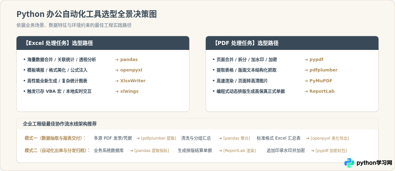 Python自动化办公常用库有哪些？Excel与PDF处理工具推荐