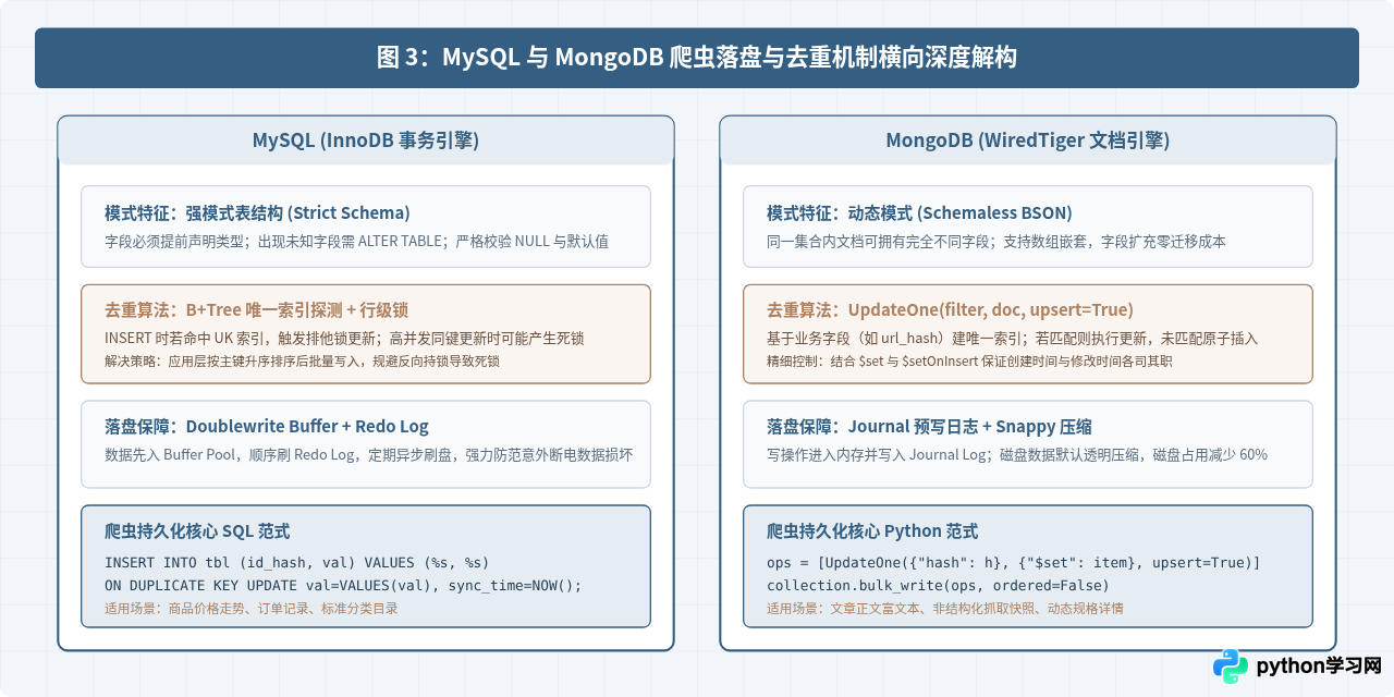 Python爬虫100例中的数据持久化：存入MySQL与MongoDB最佳实践