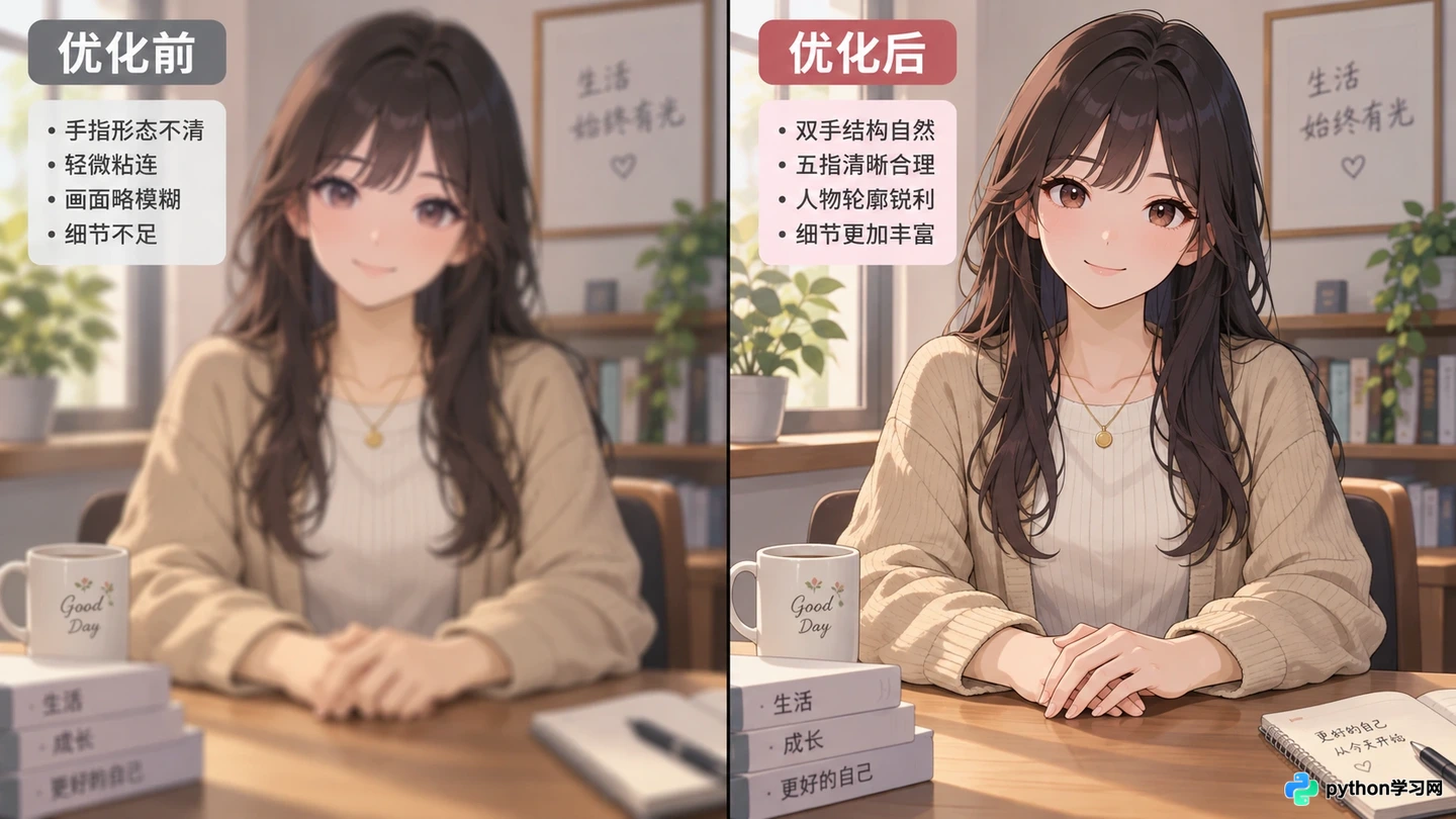 怎么解决AI绘画手部崩坏和画面模糊？提示词优化指南