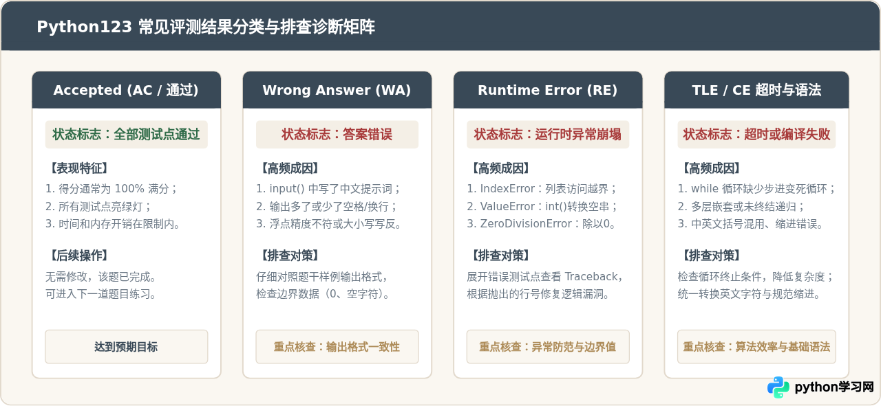 怎么在Python123网页上提交代码并查看评测结果