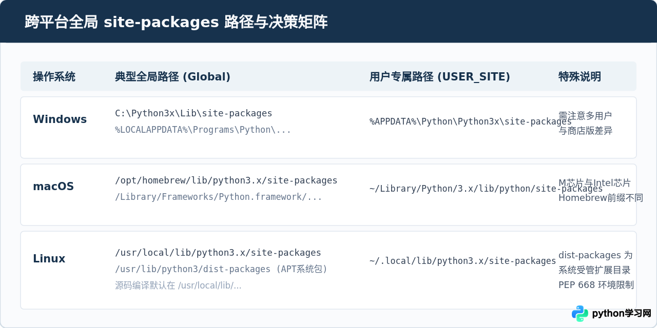 Python全局site-packages目录在哪里找