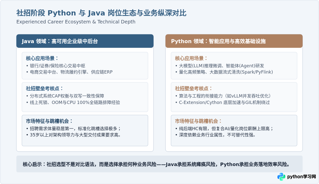 从校招到社招：Python和Java在不同阶段求职中的优势对比