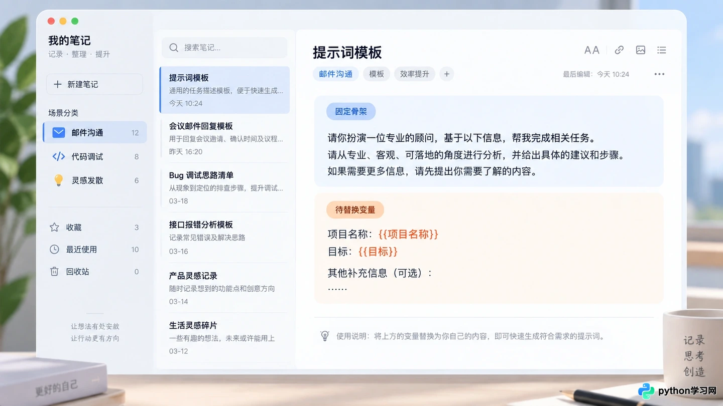 高质量AI提示词资源库推荐:涵盖办公、学习与创意场景