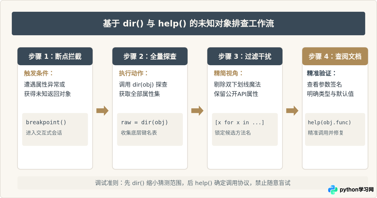 Python内置函数dir()和help()怎么辅助代码调试？