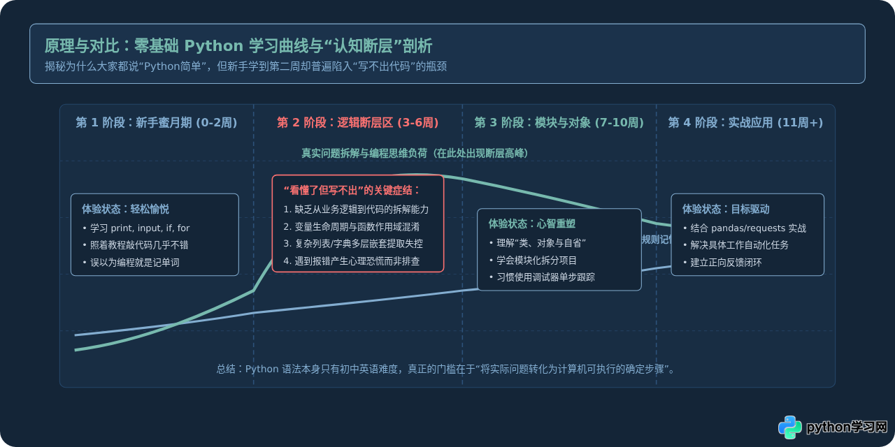 Python好学吗？零基础入门的真实难度与学习曲线