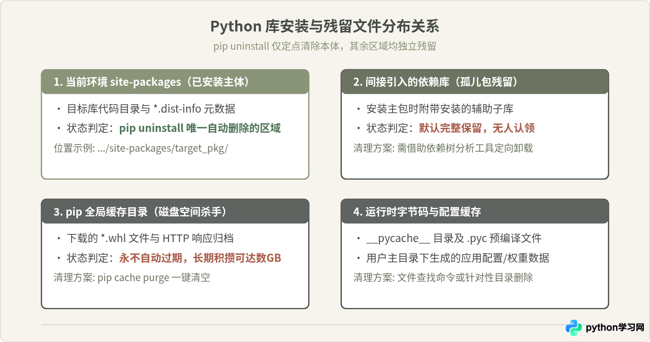 pip卸载Python库后怎么清理缓存和残留文件
