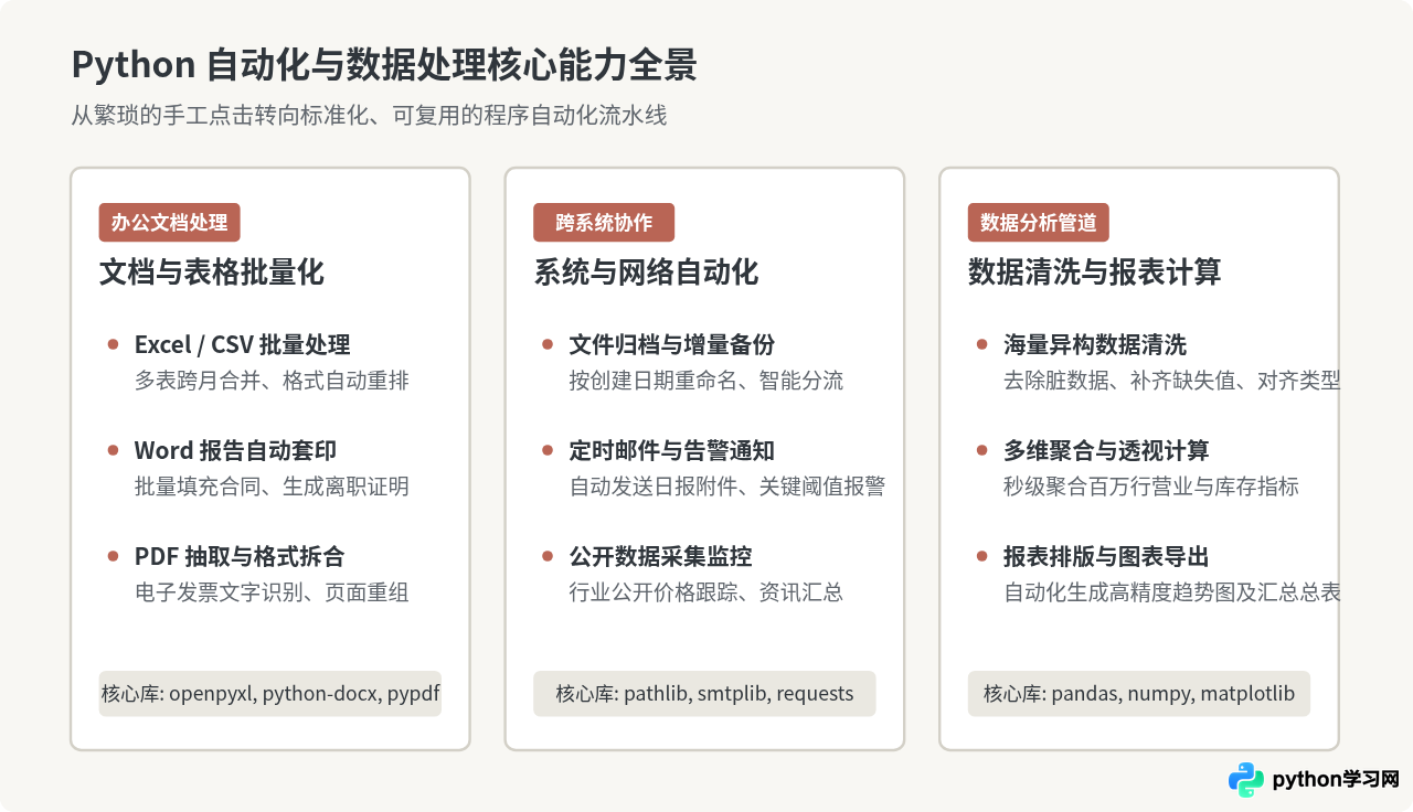Python脚本能做什么：自动化办公与数据处理应用场景