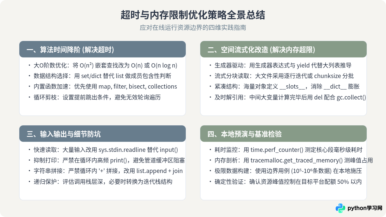 在线运行Python代码遇到超时或内存限制怎么办？