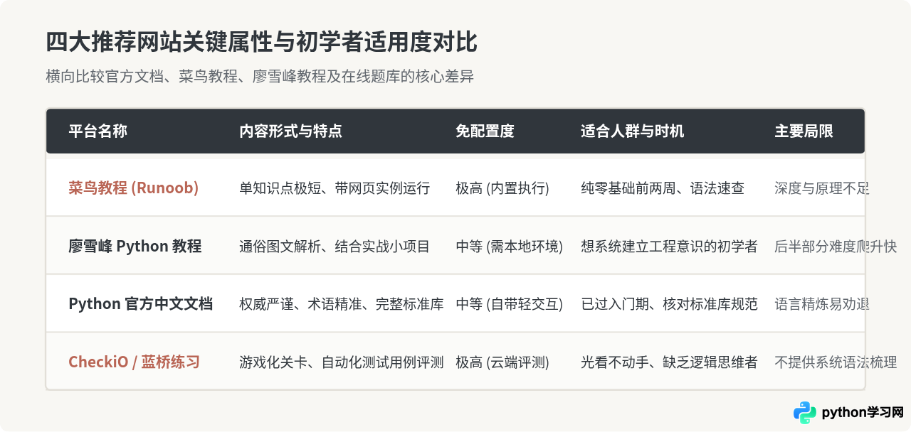 适合Python初学者的在线学习网站推荐
