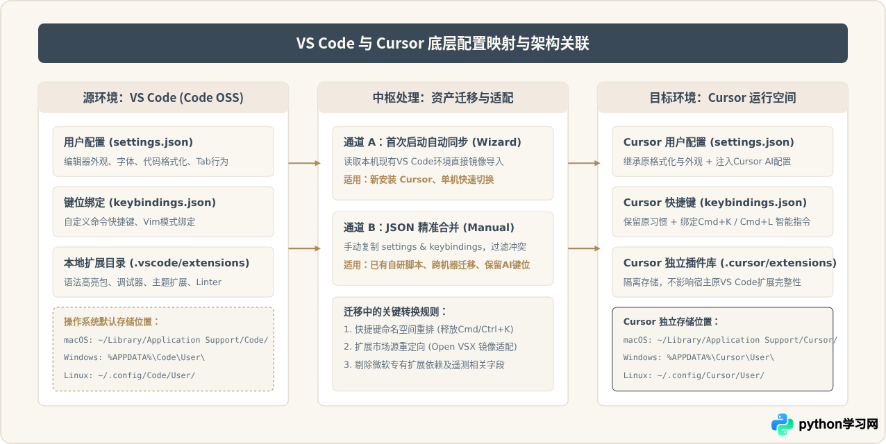 从VS Code迁移到Cursor：同步设置、主题与扩展插件