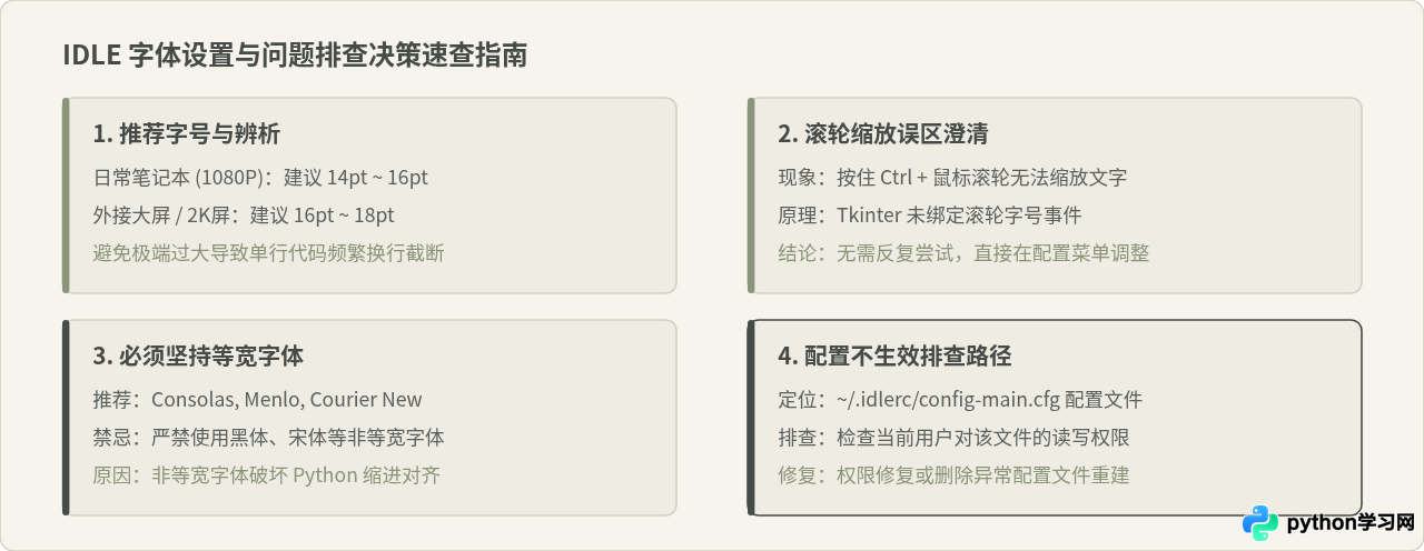 Python自带IDLE编辑器字体放大设置教程