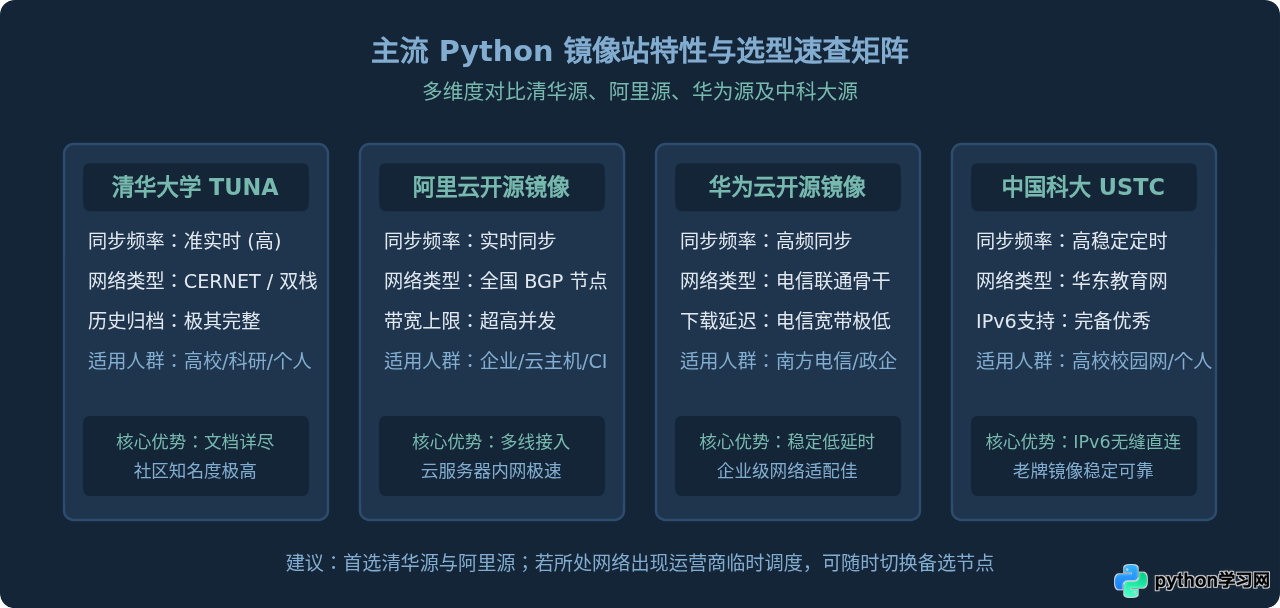 Python安装包国内镜像下载：清华、阿里源高速入口汇总