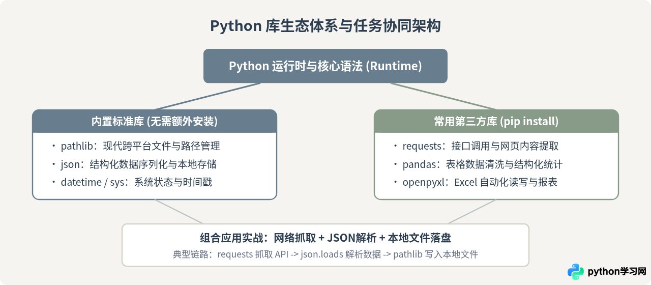 Python自学路线图：新手必学的核心语法与常用库