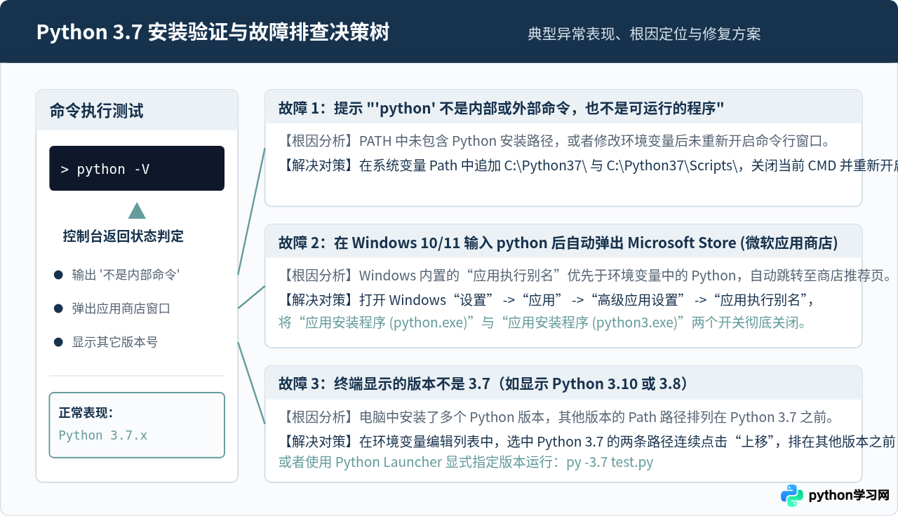 Windows系统安装Python 3.7及环境变量配置教程