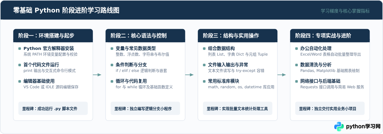 零基础Python学习路线：从环境安装到写出第一个程序
