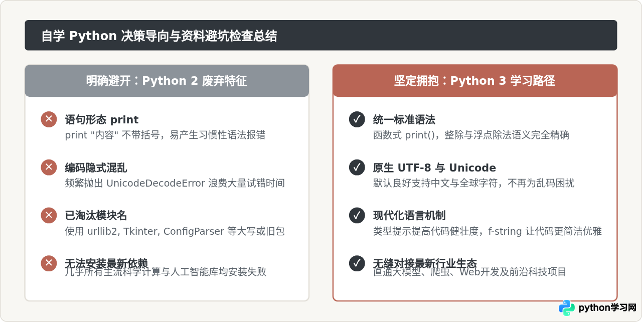 为什么建议自学Python直接从Python 3开始？