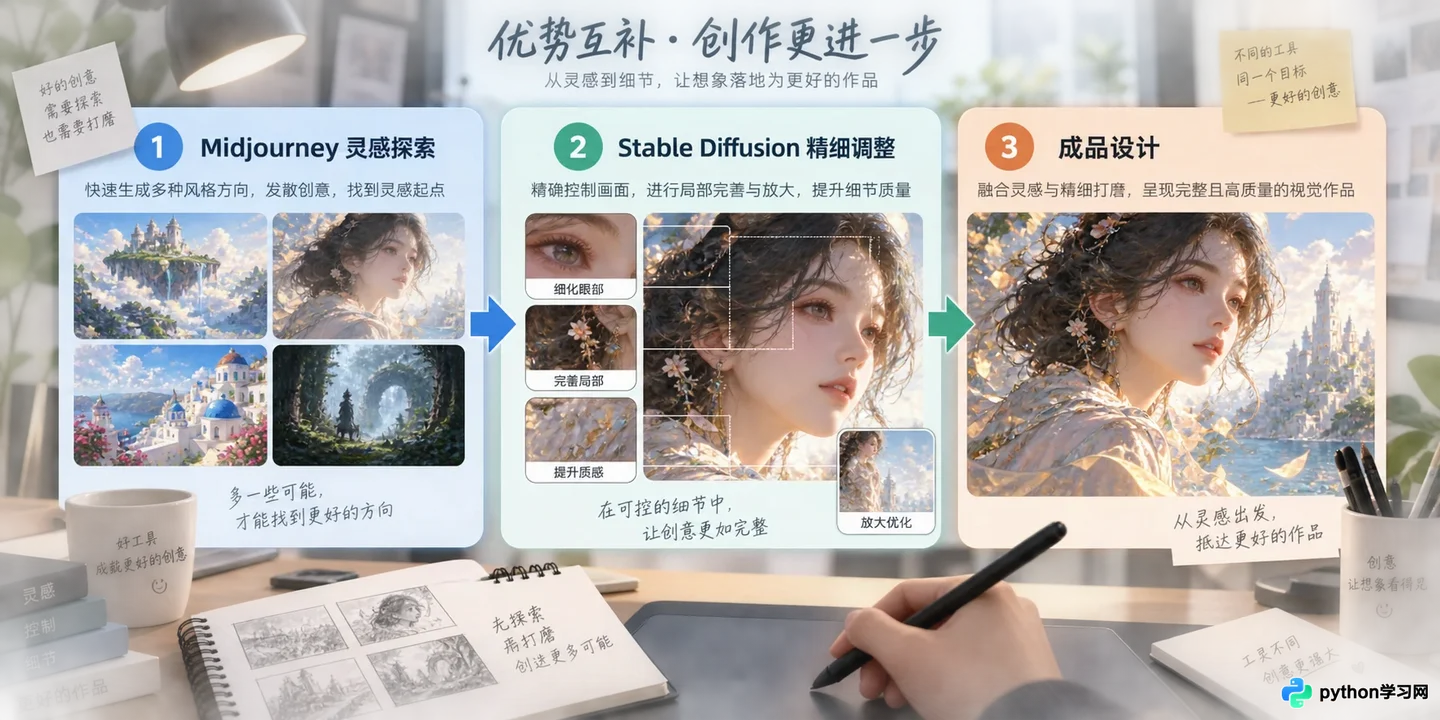 Midjourney与Stable Diffusion怎么选？AI绘画软件优缺点对比