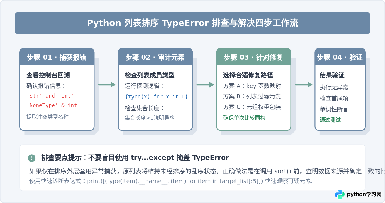 Python列表排序报错TypeError怎么办