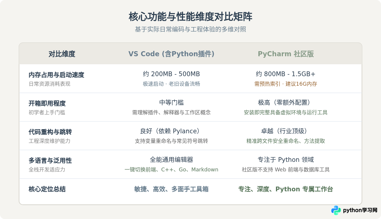 免费Python编程软件推荐：VS Code与PyCharm社区版对比