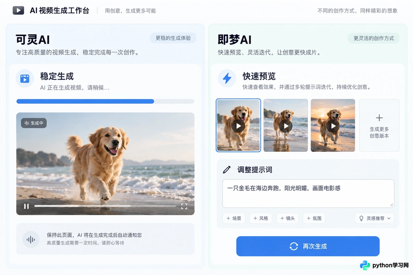 可灵AI与即梦AI哪个更好用？生成质量、速度与价格多维对比